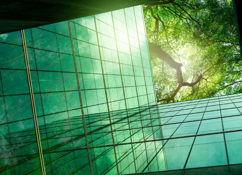 Sustainble green building. Eco-friendly